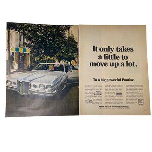 1970 Pontiac GM Auto Car Vintage Full  2 Page Print Ad Women Looking in Car u